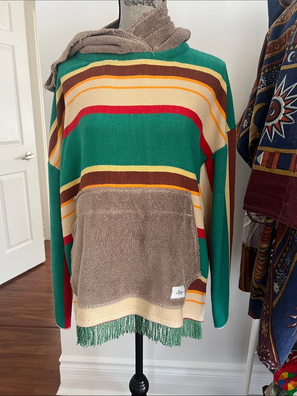 -five-stitched by tina Beach Blanket Hoodie